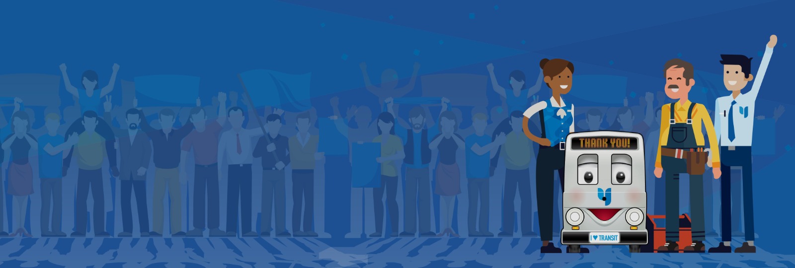 transit worker celebration banner